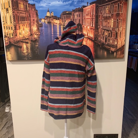 American Eagle Rainbow Striped Hooded Pullover - Picture 4 of 12